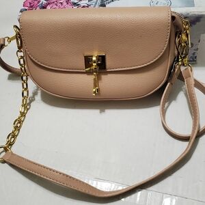 ShoeLand Elegant Blush Pink Chain Strap Mini Shoulder Crossbody Bag